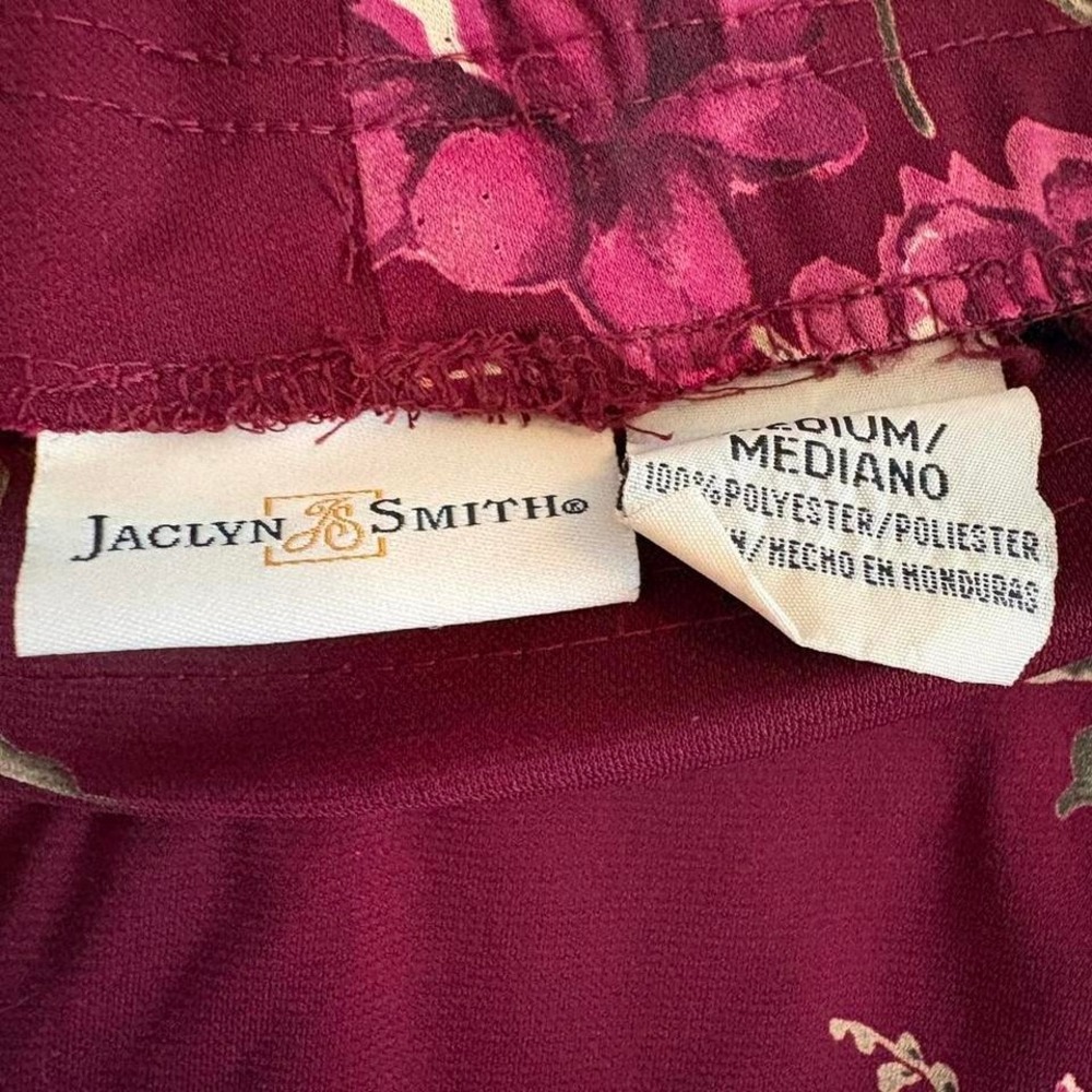 Jaclyn Smith Floral Maxi Skirt Burgundy 90s M Medium Whimsigoth Grunge Vintage - Picture 3 of 7